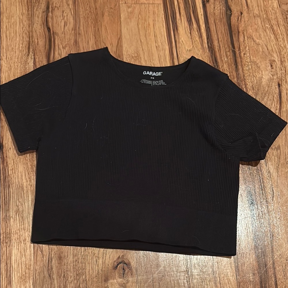 Garage Black Ribbed Tee